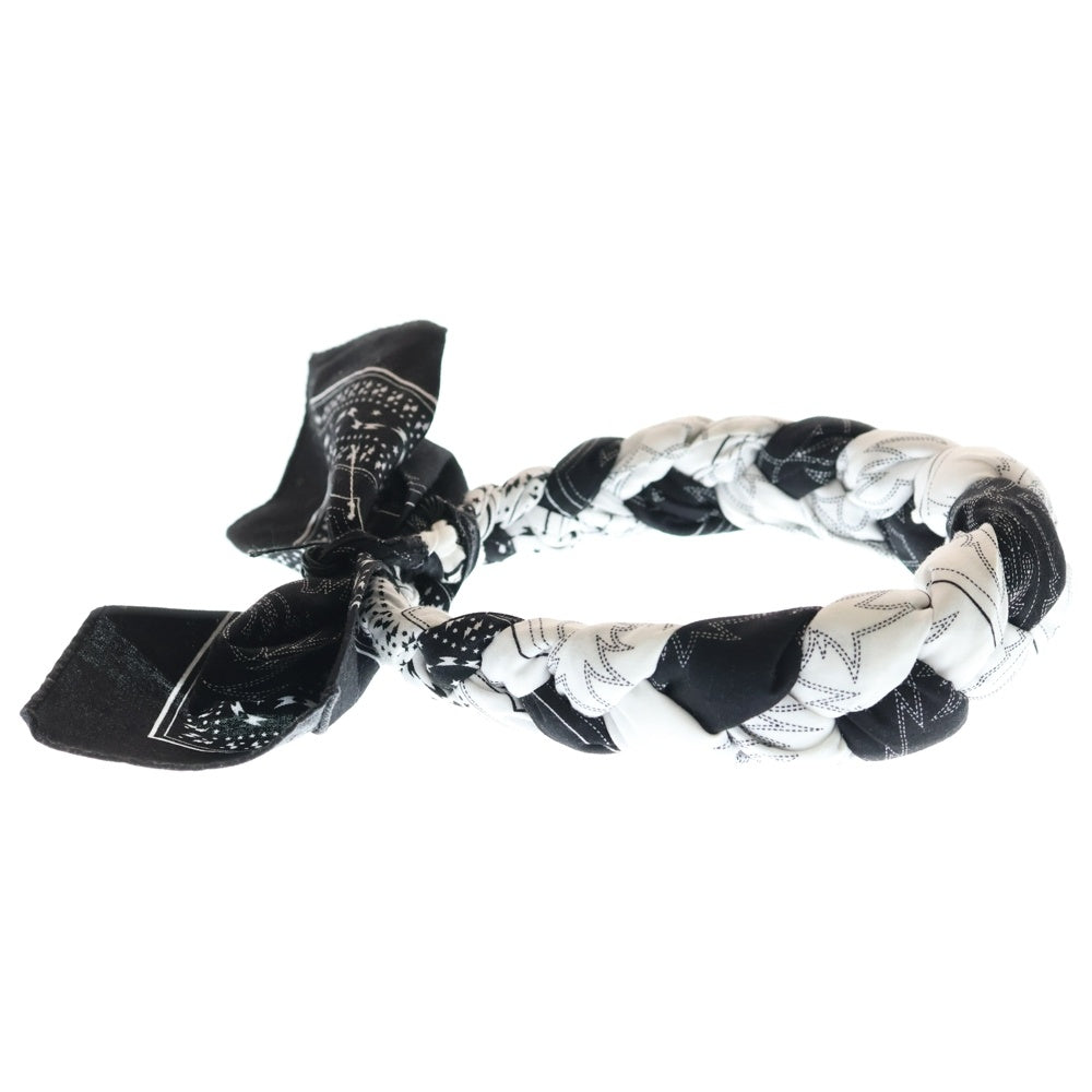 TAKAHIROMIYASHITA The SoloIst.(タカヒロミヤシタザソロイスト) 18SS ウエスタンバンダナ スカーフ ヘッドアクセサリー ブラック/ホワイト sa.0021SS18