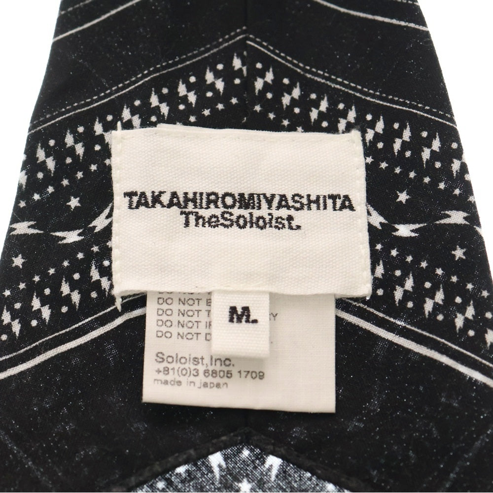 TAKAHIROMIYASHITA The SoloIst.(タカヒロミヤシタザソロイスト) 18SS ウエスタンバンダナ スカーフ ヘッドアクセサリー ブラック/ホワイト sa.0021SS18