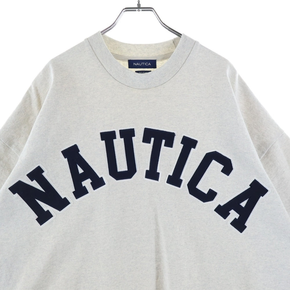 NAUTICA(ノーティカ) 21AW フロントロゴデザイン アーチロゴ クルーネック カットソー 半袖Tシャツ グレー 212-1276