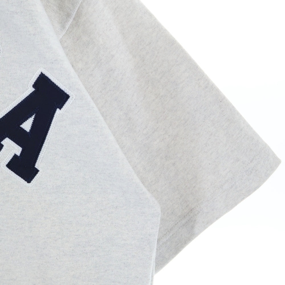 NAUTICA(ノーティカ) 21AW フロントロゴデザイン アーチロゴ クルーネック カットソー 半袖Tシャツ グレー 212-1276