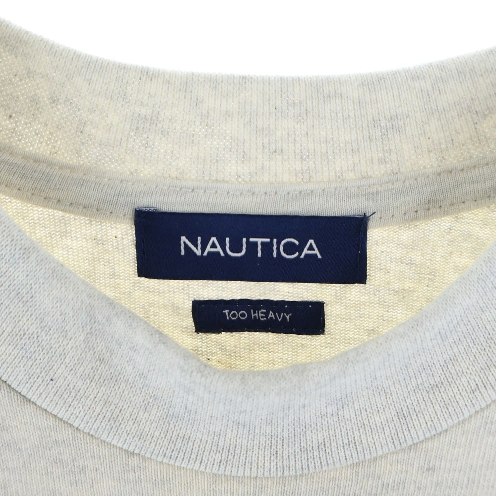 NAUTICA(ノーティカ) 21AW フロントロゴデザイン アーチロゴ クルーネック カットソー 半袖Tシャツ グレー 212-1276