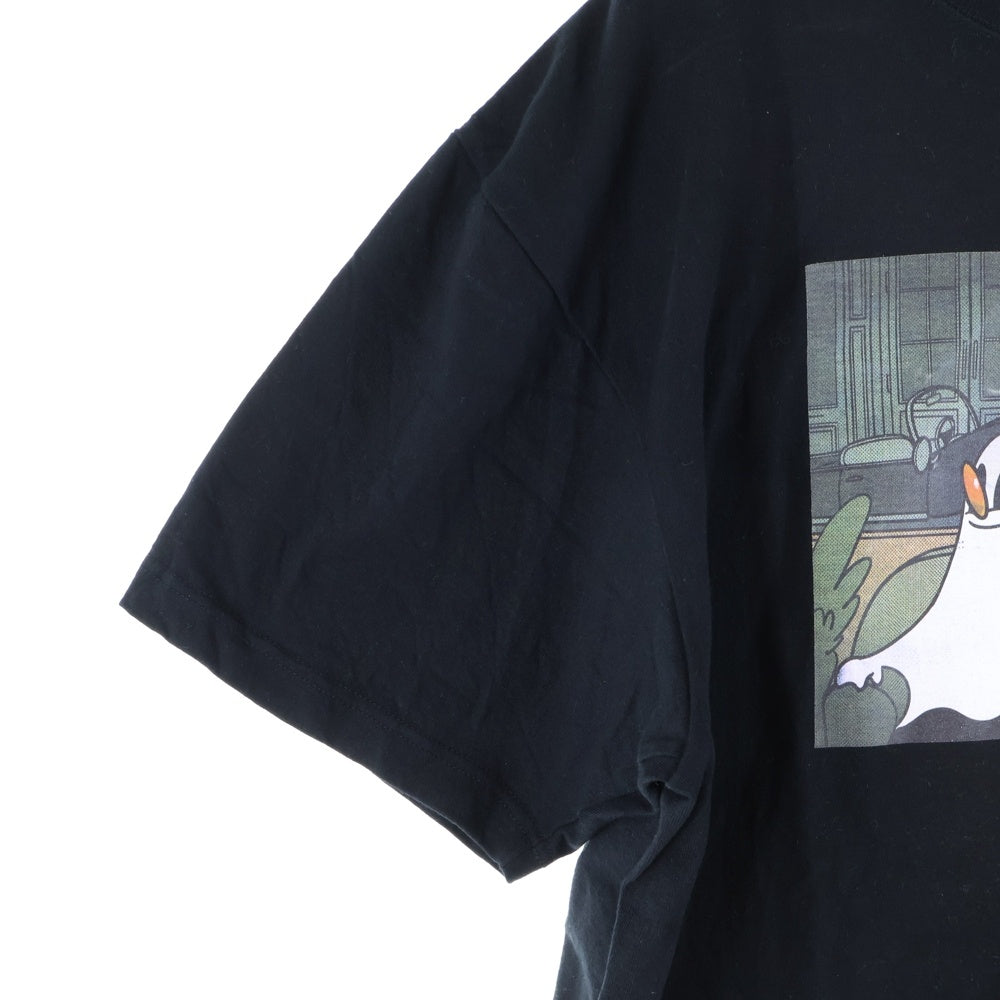 UNIFORM EXPERIMENT(ユニフォームエクスペリメント) 24SS ×Koichi Yairi コーイチ ヤイリ フリントプリント クルーネック半袖プリントTシャツ カットソー ブラック UE-240064