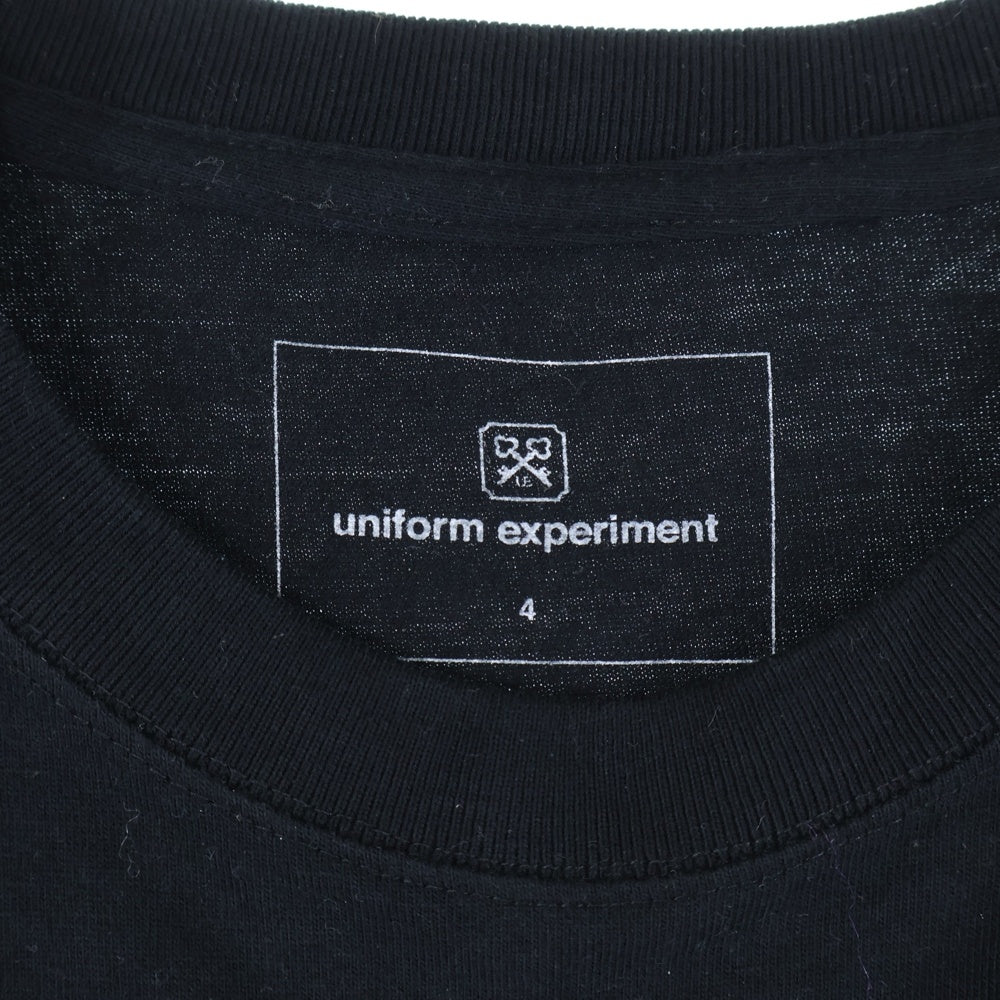 UNIFORM EXPERIMENT(ユニフォームエクスペリメント) 24SS ×Koichi Yairi コーイチ ヤイリ フリントプリント クルーネック半袖プリントTシャツ カットソー ブラック UE-240064