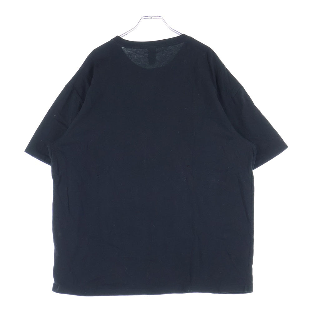 MAGIC STICK(マジックスティック) フロントプリント クルーネック半袖Tシャツ カットソー ブラック