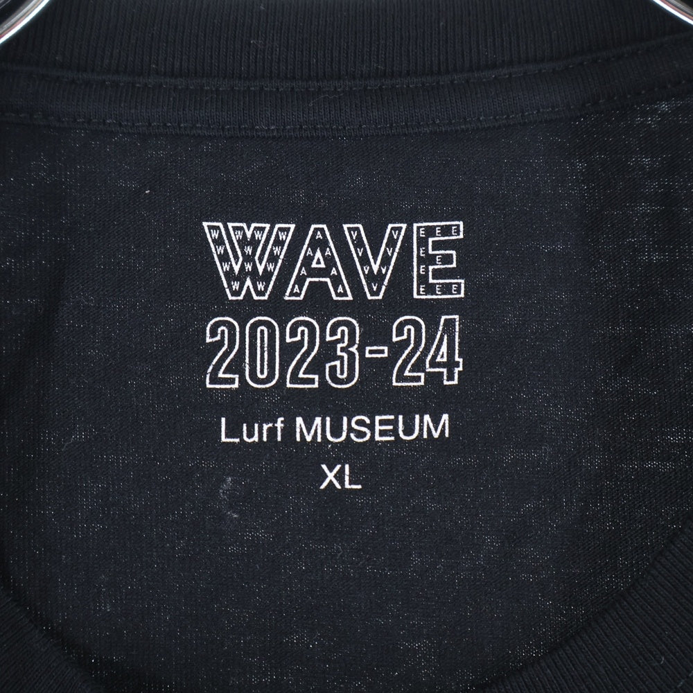 NO BRAND(ノーブランド) WAVE (ウェーブ) ×HAMADARAKA LURF MUSEUM TEE ハマダラカ ルーフ ミュージアム クルーネック半袖Tシャツ カットソー ブラック LF-22-001