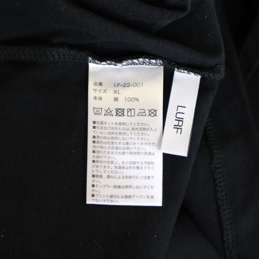 NO BRAND(ノーブランド) WAVE (ウェーブ) ×HAMADARAKA LURF MUSEUM TEE ハマダラカ ルーフ ミュージアム クルーネック半袖Tシャツ カットソー ブラック LF-22-001