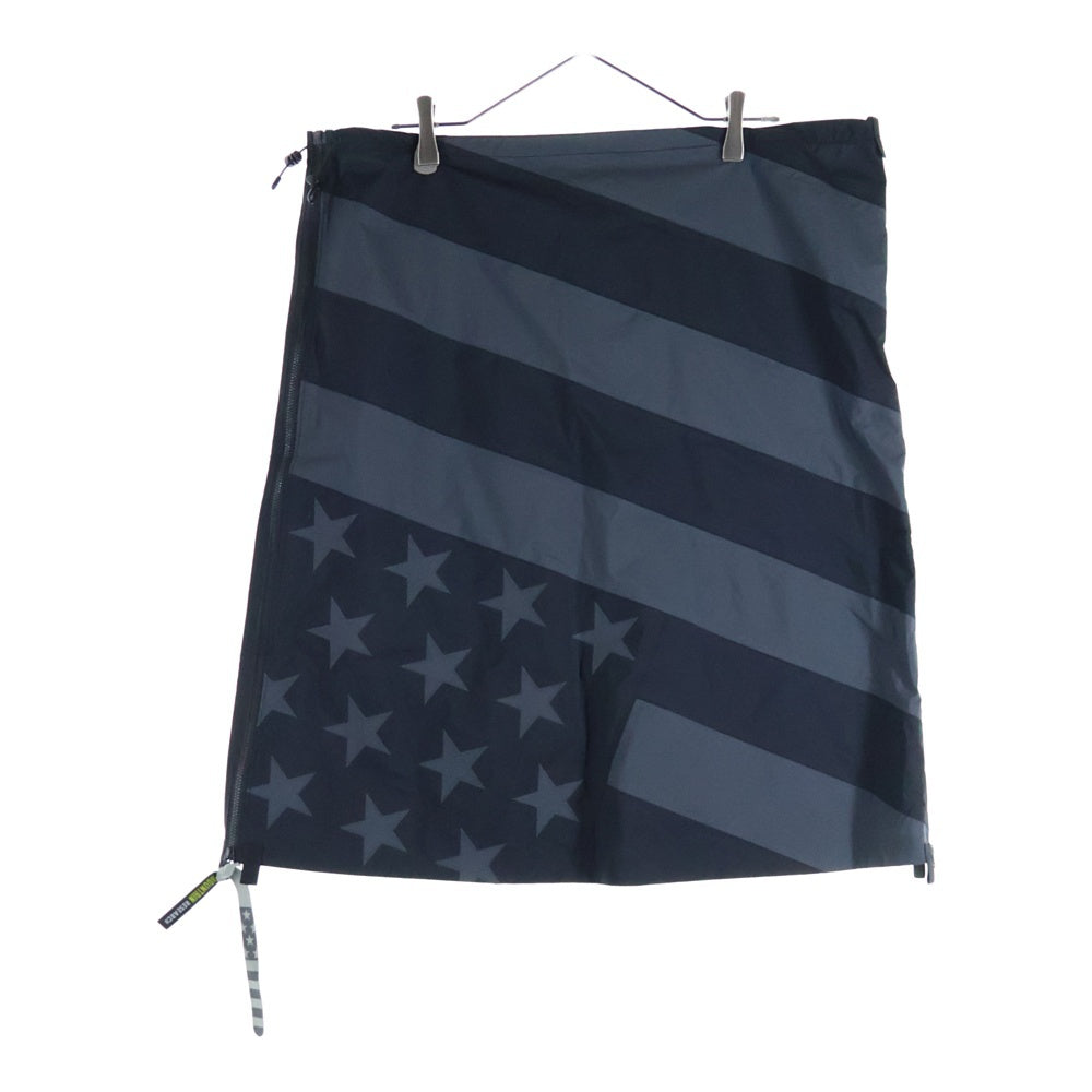 Mountain Research(マウンテンリサーチ) 24AW STARS AND STRIPES KILT スターズ アンド ストライプス キルト ナイロンスカート レディース ブラック MTR4015