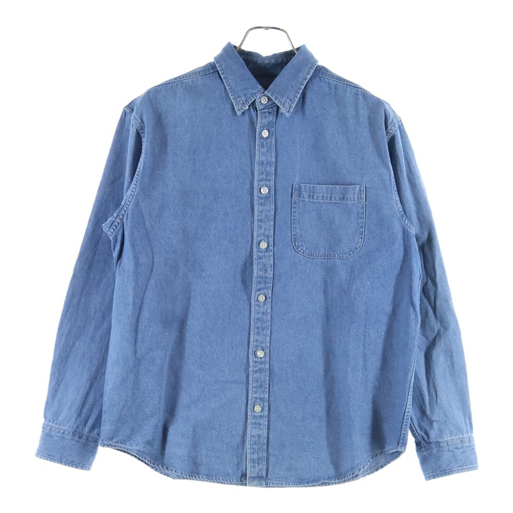 SUPREME(シュプリーム) 21AW Applique Denim Shirt アプリケ バックロゴデザイン 胸ポケット デニム 長袖シャツ インディゴ