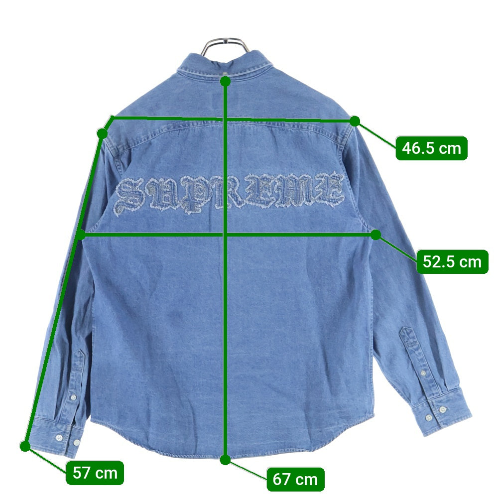 SUPREME(シュプリーム) 21AW Applique Denim Shirt アプリケ バックロゴデザイン 胸ポケット デニム 長袖シャツ インディゴ