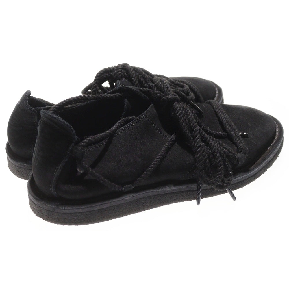 Y's(ワイズ) NUBUCK LEATHER RANDOM ROPE SHOES ヌバックレザー ランダムロープ ローカットシューズ ブラック レディース YP-E04-712