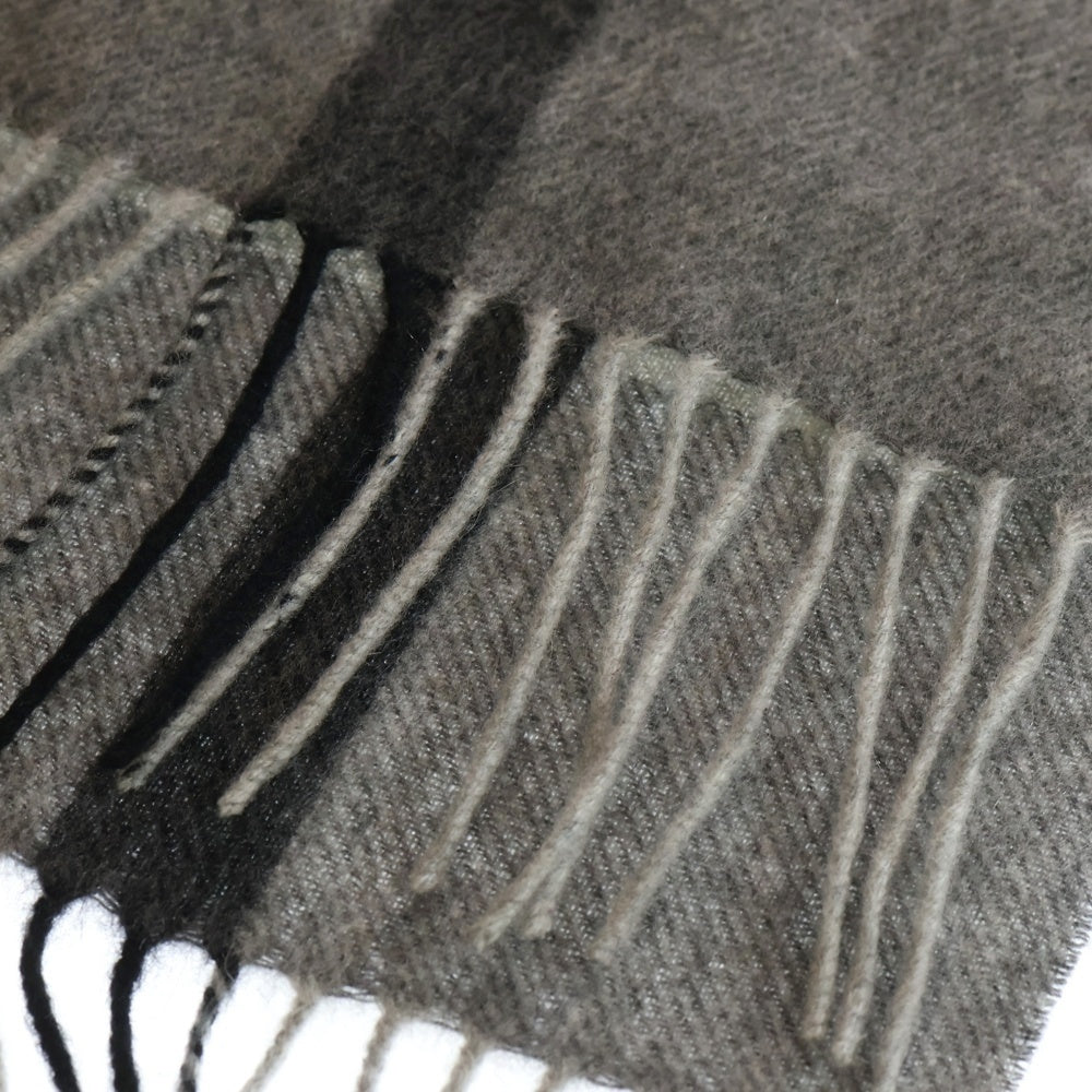 Loro Piana(ロロピアーナ) ロゴ刺繍 チェック カシミヤ マフラー ストール グレー レディース