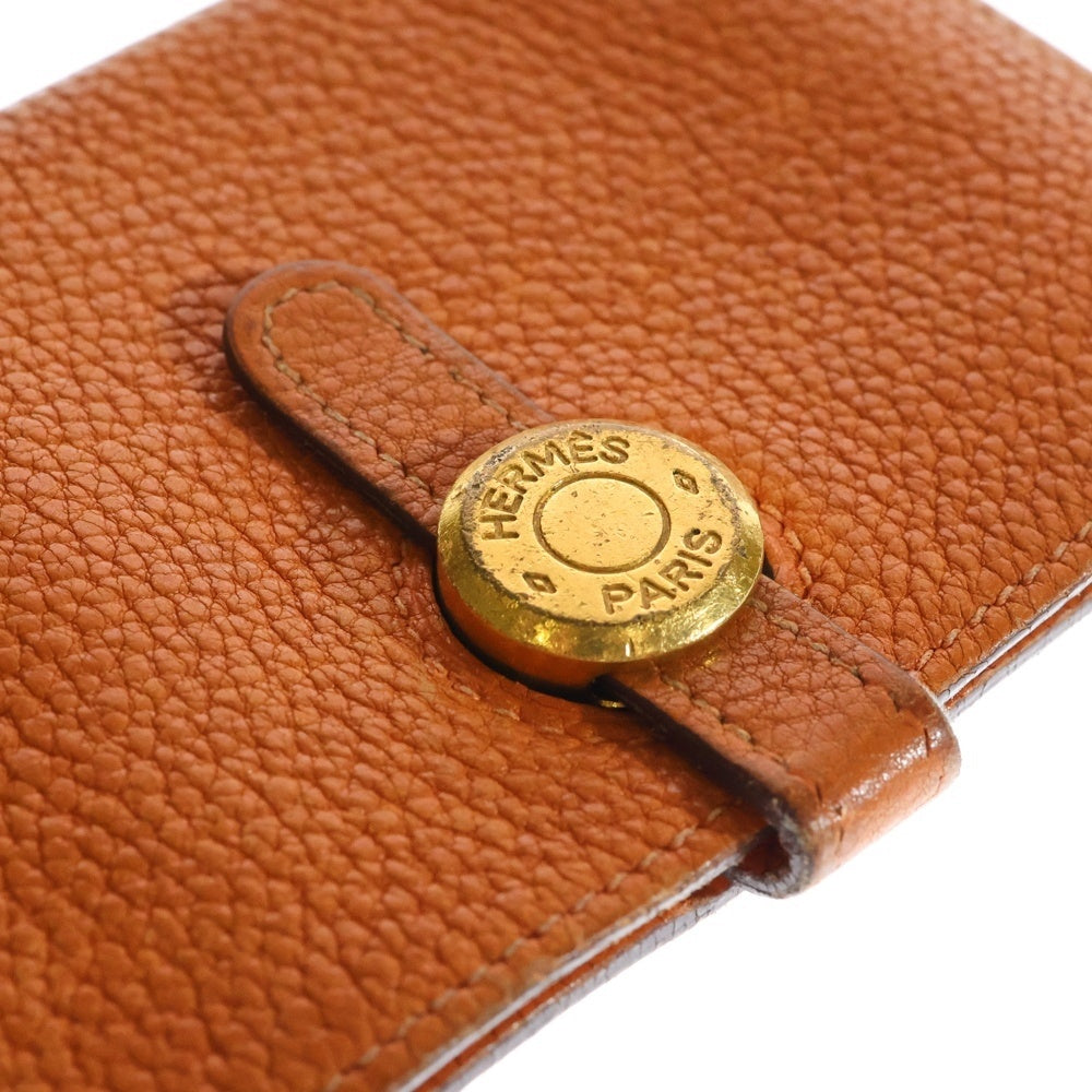 HERMES ドゴンコンパクトケース HERMES(エルメス) ドゴン コンパクト レザー カードケースブラウン □G
