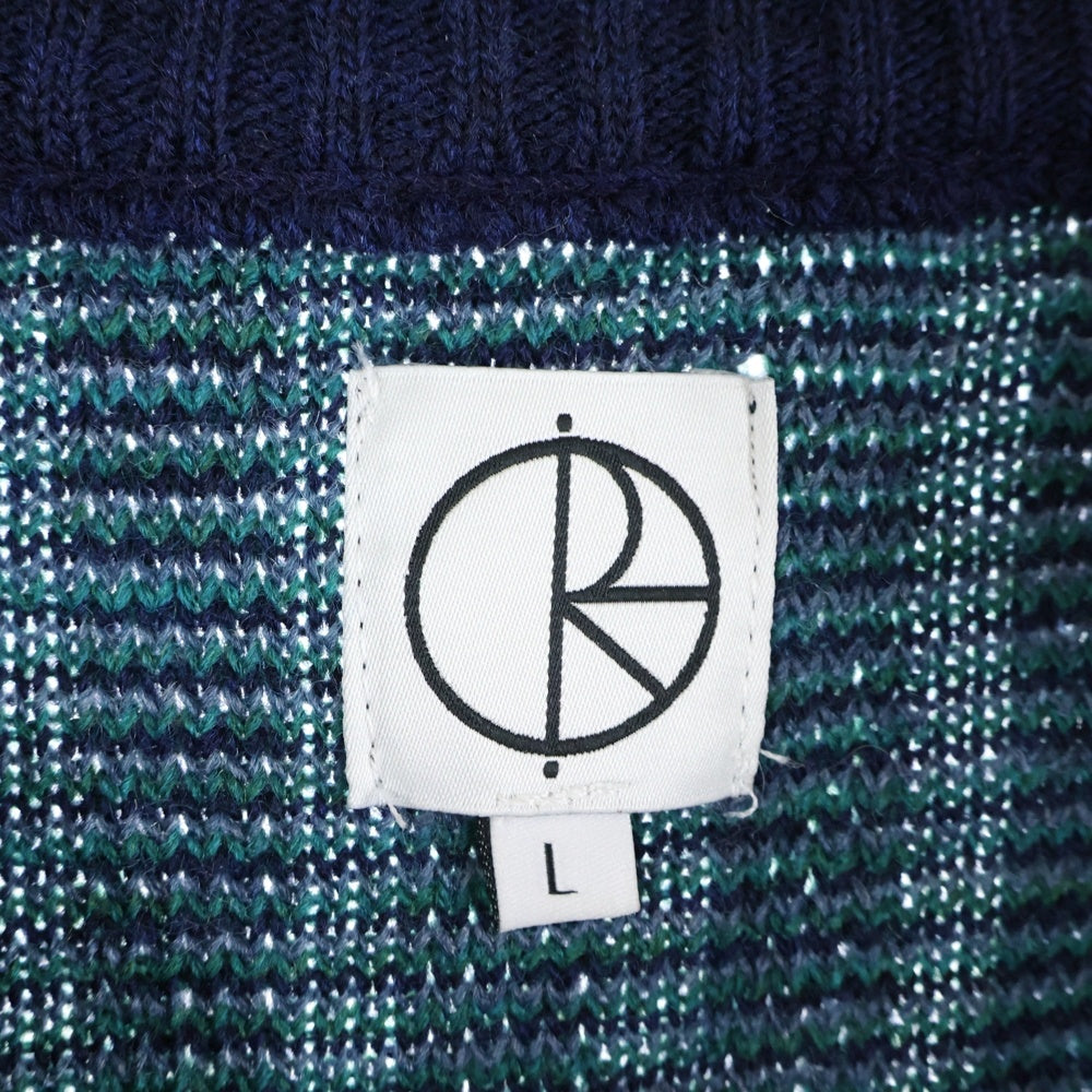POLAR SKATE CO(ポーラー) PAUL KNIT SWEATER ポール 総柄 長袖クルーネック アクリルニットセーター マルチカラー