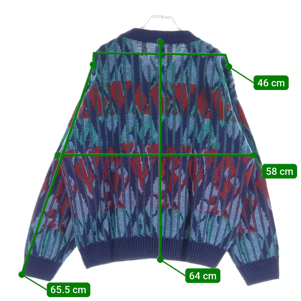 POLAR SKATE CO(ポーラー) PAUL KNIT SWEATER ポール 総柄 長袖クルーネック アクリルニットセーター マルチカラー