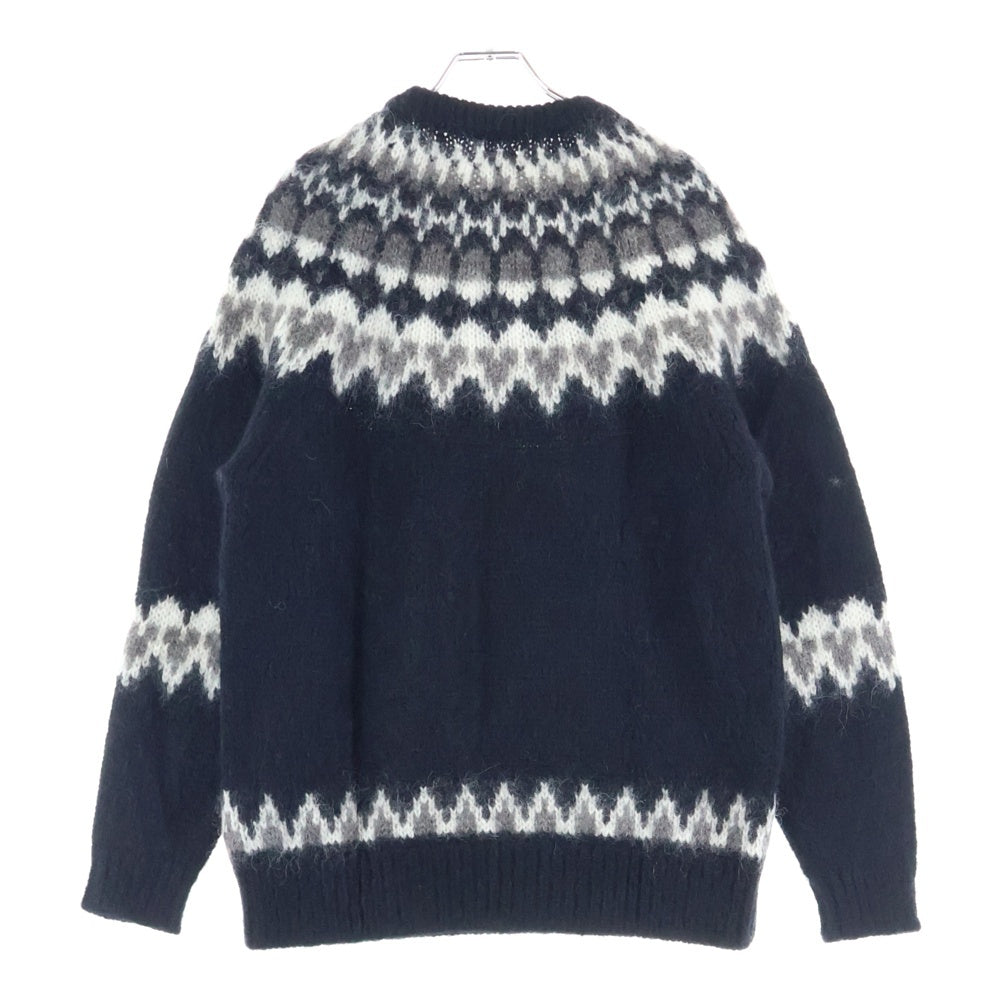 BATONER(バトナ―) 19AW MOHAIR NORDIC CREW NECK モヘヤ混 ノルディックウールニットセーター ブラック BN-19FM-046