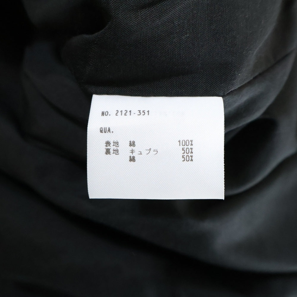 LAD MUSICIAN(ラッドミュージシャン) 21SS GABARDINE G-8 コットンギャバジン ジップアップフライトジャケット ブラック 2121-351