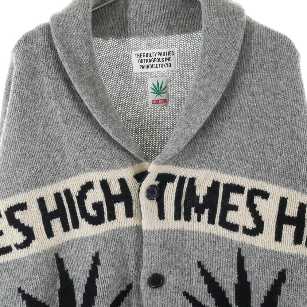 WACKO MARIA(ワコマリア) 24AW HIGHTIMES COWICHAN SWEATER ハイタイムス 総柄 カウチンニットセーター グレー HIGHTIMES-WM-KN04