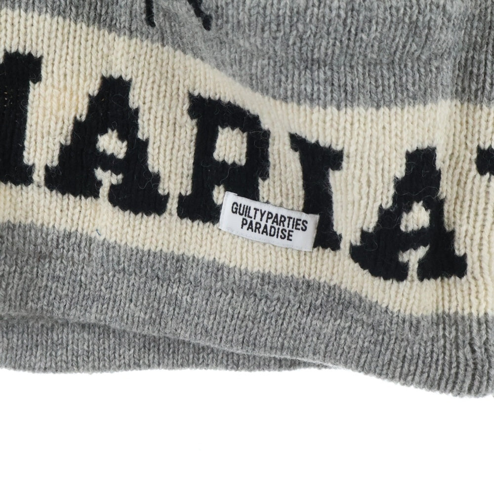 WACKO MARIA(ワコマリア) 24AW HIGHTIMES COWICHAN SWEATER ハイタイムス 総柄 カウチンニットセーター グレー HIGHTIMES-WM-KN04