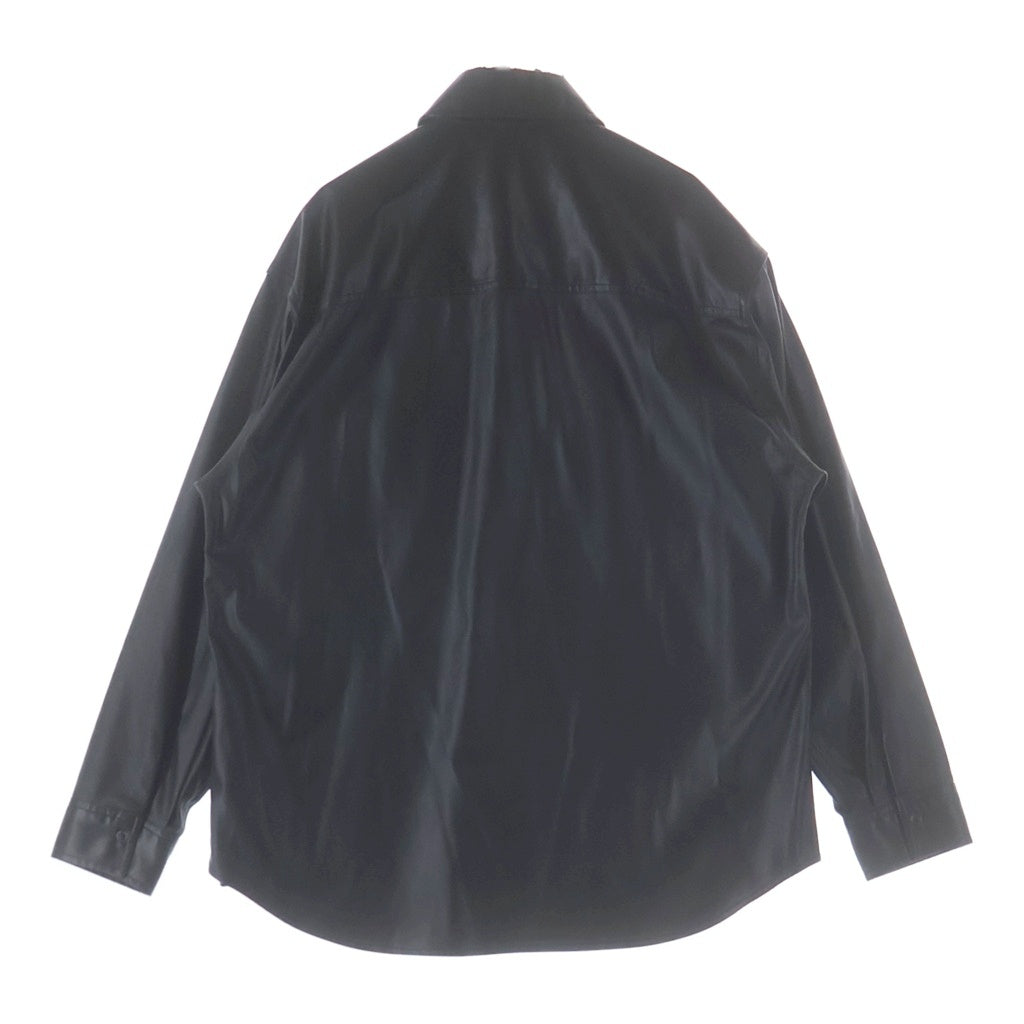 BEAUTY&YOUTH UNITED ARROWS(ビューティーアンドユースユナイテッドアローズ) 2POC フェイクレザー 長袖ビッグシルエットシャツ ブラック 1211-149-7739