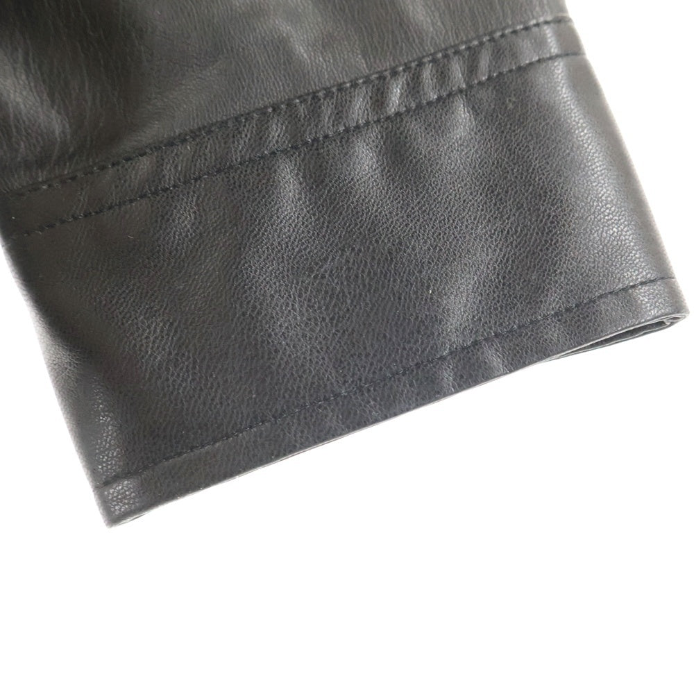 BEAUTY&YOUTH UNITED ARROWS(ビューティーアンドユースユナイテッドアローズ) 2POC フェイクレザー 長袖ビッグシルエットシャツ ブラック 1211-149-7739