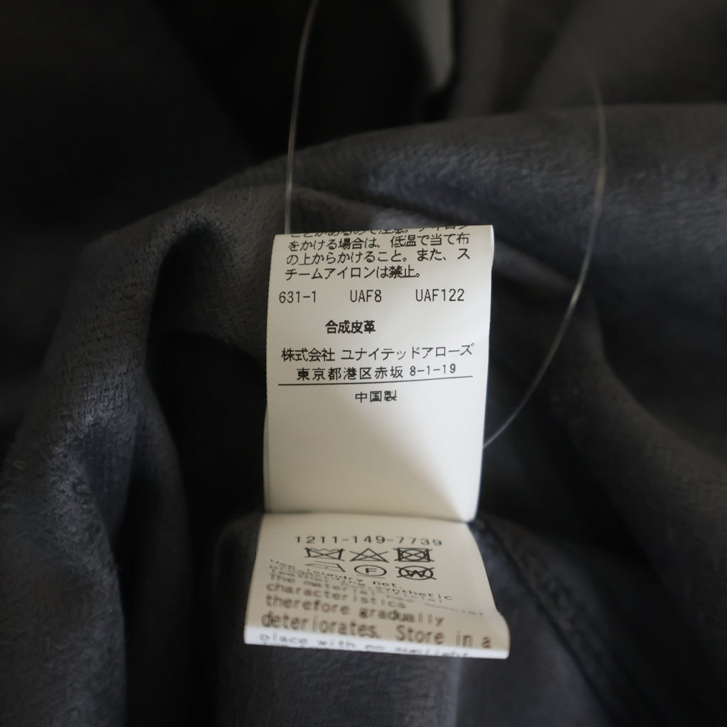 BEAUTY&YOUTH UNITED ARROWS(ビューティーアンドユースユナイテッドアローズ) 2POC フェイクレザー 長袖ビッグシルエットシャツ ブラック 1211-149-7739
