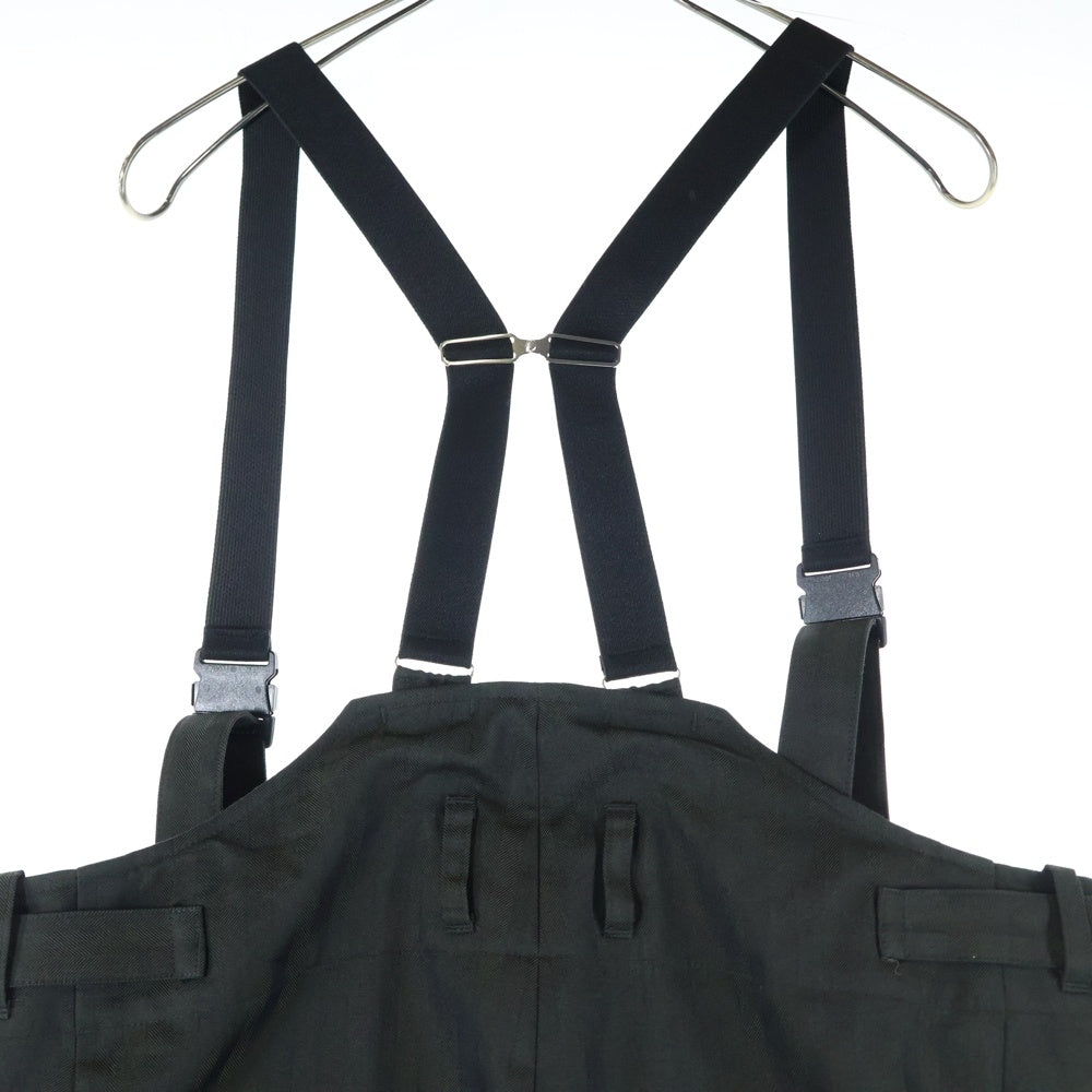 TOGA VIRILIS(トーガ ビリリース) サスペンダー付 ストライプスラックスパンツ ダークカーキ TV22-FI346