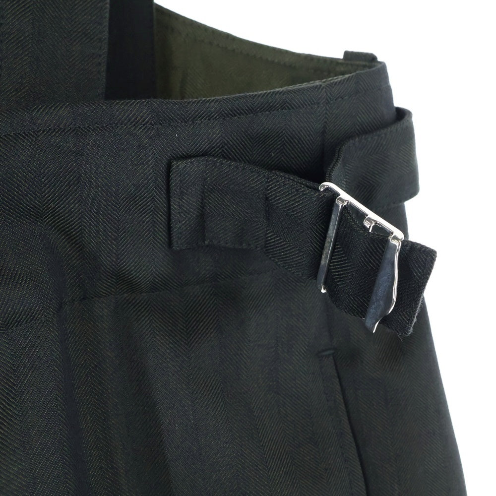 TOGA VIRILIS(トーガ ビリリース) サスペンダー付 ストライプスラックスパンツ ダークカーキ TV22-FI346