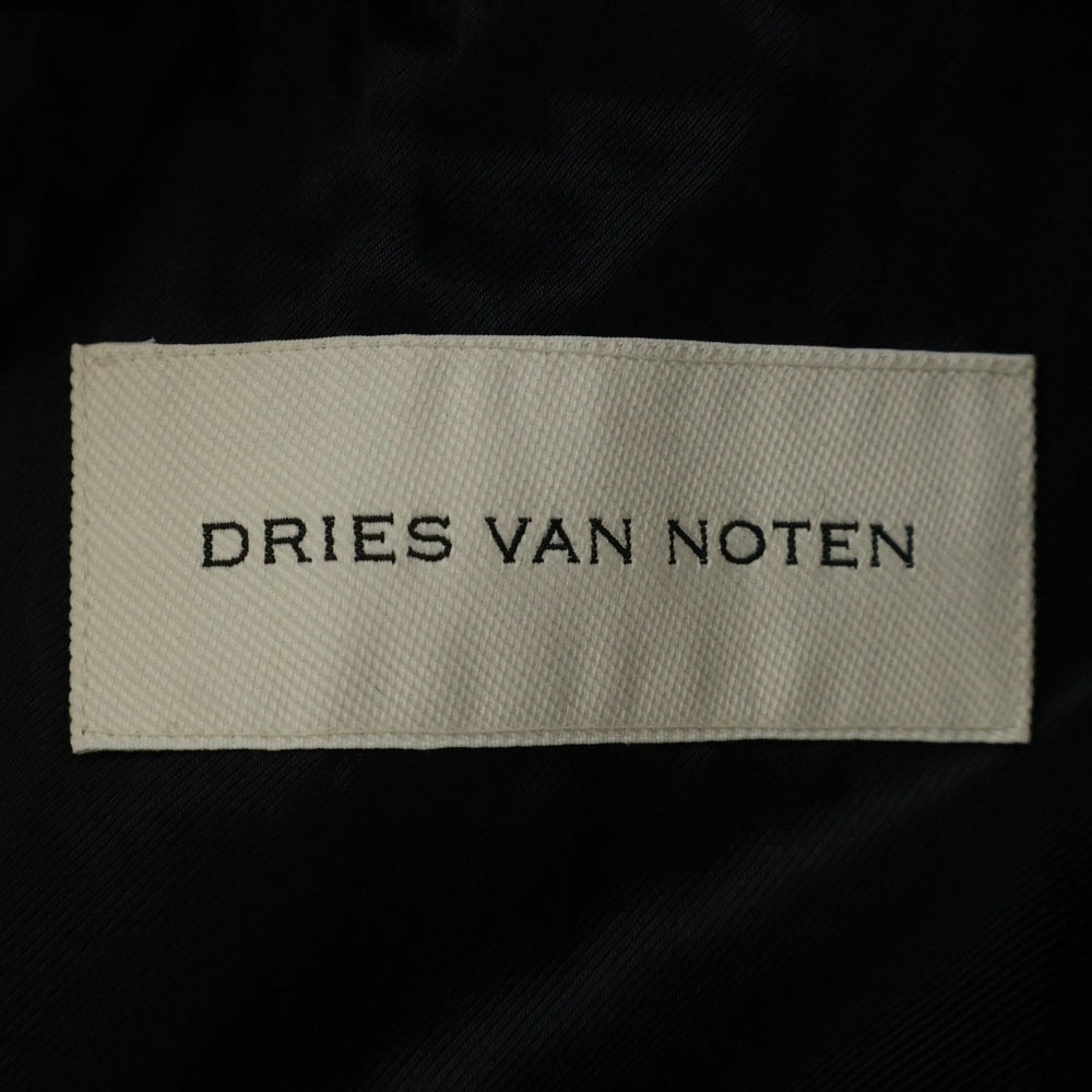 DRIES VAN NOTEN(ドリスヴァンノッテン) 24AW ROXANA COAT ロクサーナ 変形パターン ウールナイロン ダブルブレスト ジャンボコート ネイビー レディース 242-010210