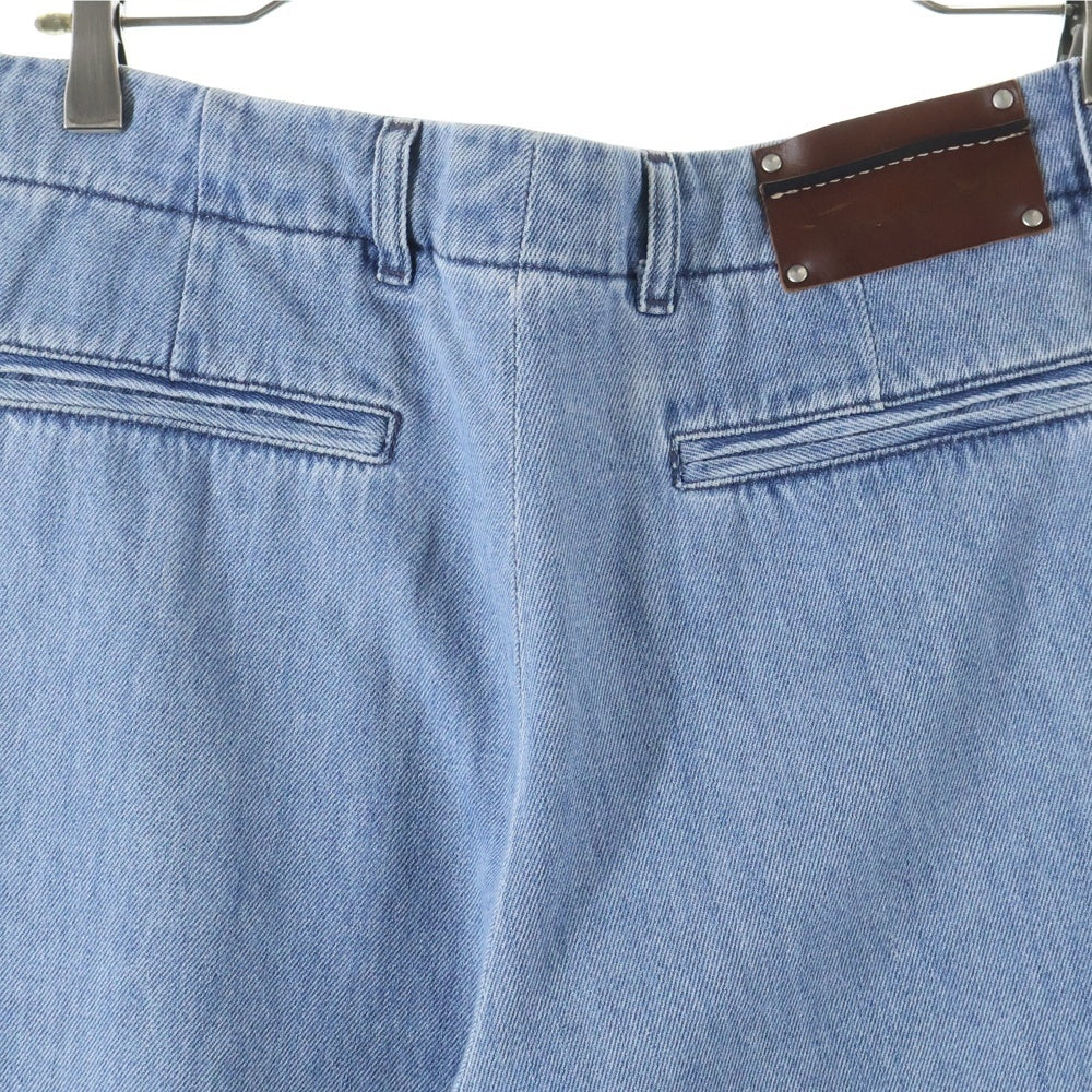 DRIES VAN NOTEN(ドリスヴァンノッテン) 24AW DENIM CHINO ロゴレザーパッチ ワイド デニム チノ ワークパンツ インディゴ 242-020935
