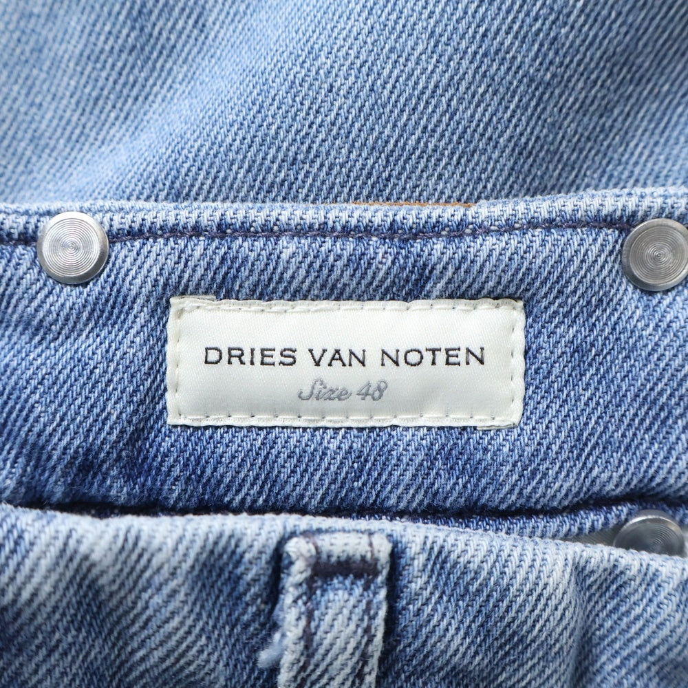DRIES VAN NOTEN(ドリスヴァンノッテン) 24AW DENIM CHINO ロゴレザーパッチ ワイド デニム チノ ワークパンツ インディゴ 242-020935