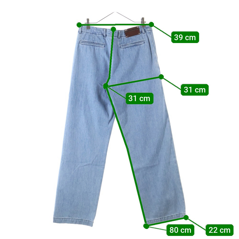 DRIES VAN NOTEN(ドリスヴァンノッテン) 24AW DENIM CHINO ロゴレザーパッチ ワイド デニム チノ ワークパンツ インディゴ 242-020935