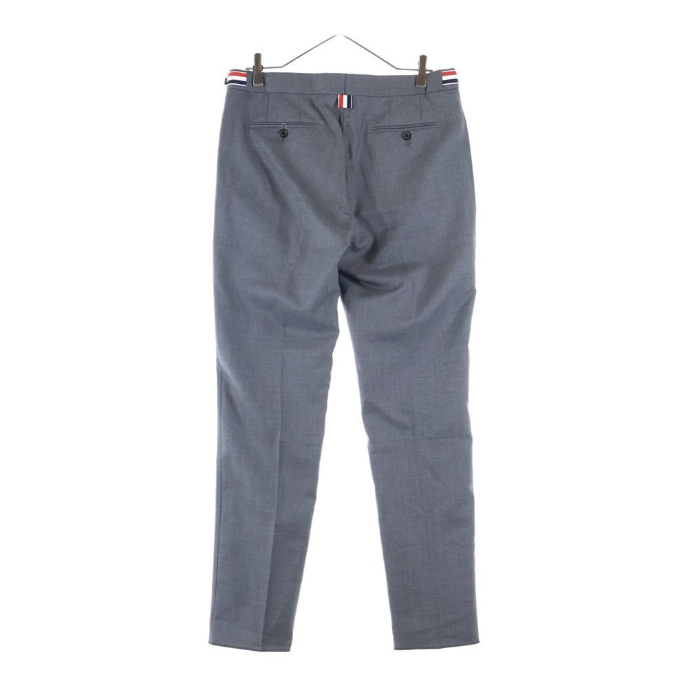 THOM BROWNE(トムブラウン) TWILL LOW RISE TROUSER ウールピケ スーチング スリムローライズ ノータック トラウザーパンツ グレー MTC159A-00626