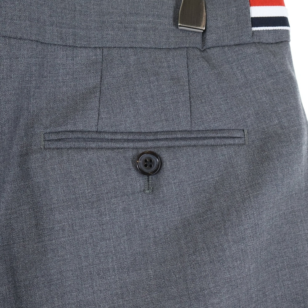 THOM BROWNE(トムブラウン) TWILL LOW RISE TROUSER ウールピケ スーチング スリムローライズ ノータック トラウザーパンツ グレー MTC159A-00626