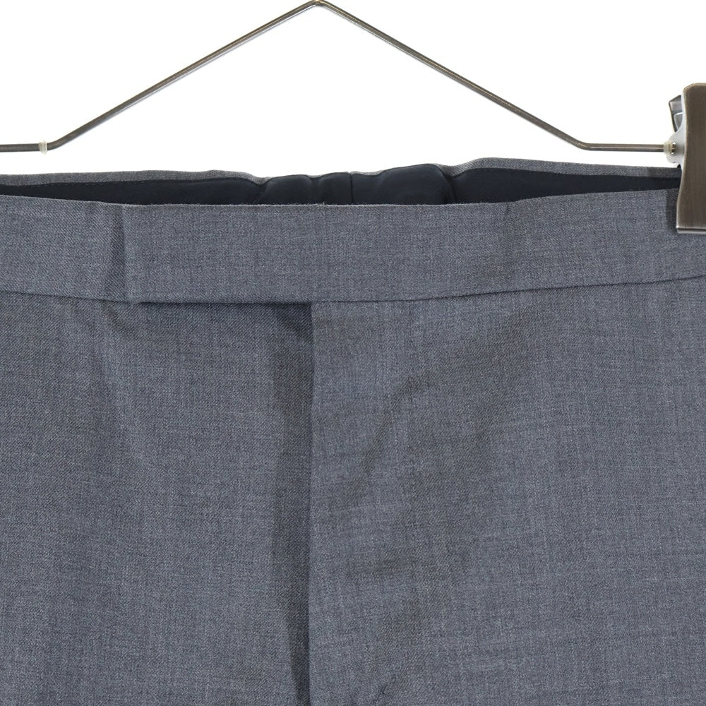 THOM BROWNE(トムブラウン) TWILL LOW RISE TROUSER ウールピケ スーチング スリムローライズ ノータック トラウザーパンツ グレー MTC159A-00626
