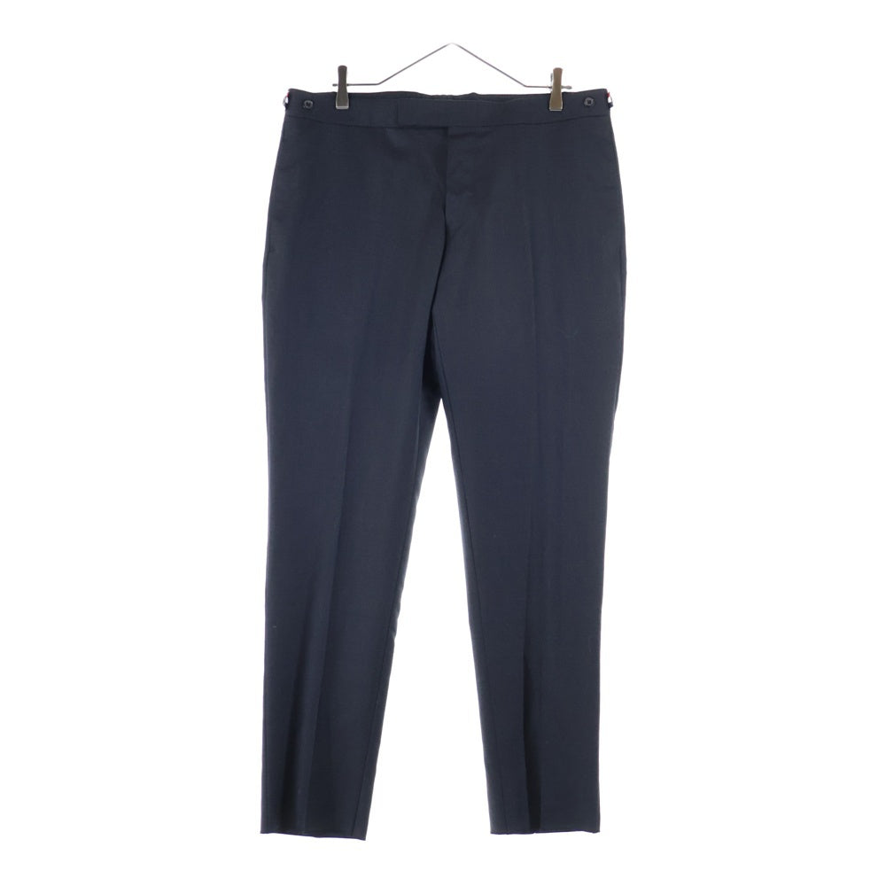THOM BROWNE(トムブラウン) TWILL LOW RISE TROUSER ウールピケ スーチング スリムローライズ ノータック トラウザーパンツ チャコール MTC159A-00626