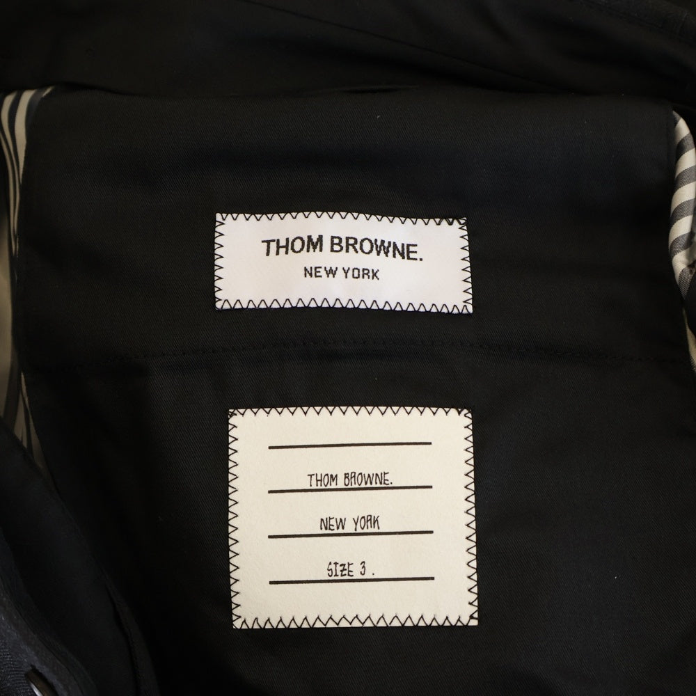 THOM BROWNE(トムブラウン) TWILL LOW RISE TROUSER ウールピケ スーチング スリムローライズ ノータック トラウザーパンツ チャコール MTC159A-00626