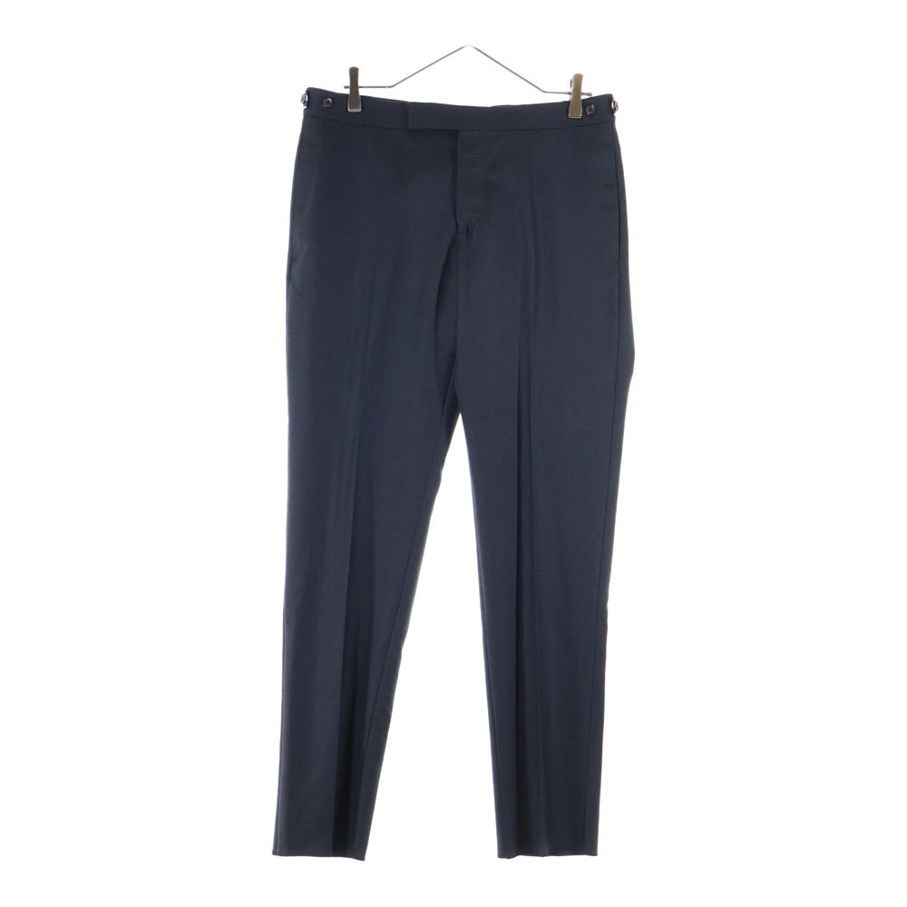 THOM BROWNE(トムブラウン) TWILL LOW RISE TROUSER ウールピケ スーチング スリムローライズ ノータック トラウザーパンツ チャコール MTC159A-00626