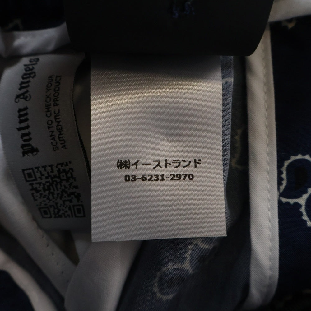 Palm Angels(パームエンジェルス) 24SS PAISLEY DRAWSTRING SHORT ペイズリー柄 ドローストリング ショーツ ハーフパンツ ネイビー PMCB034S24FAB005