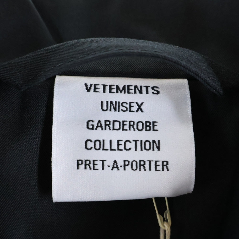 VETEMENTS(ヴェトモン) 22AW Label Car Coat レーベル カー トレンチコート ブラック UE52CO250B