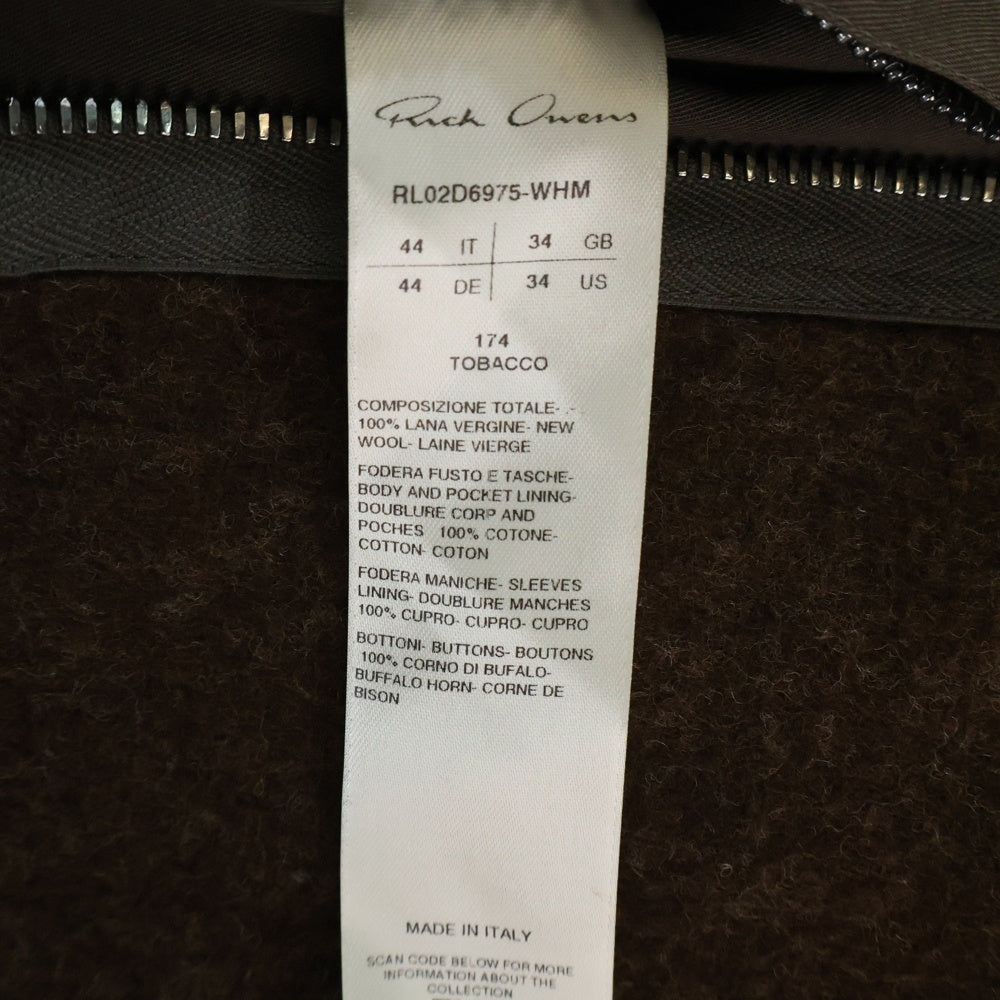 Rick Owens(リックオウエンス) 24AW JUMBO MAC COAT PORTERVILLE ポータービル期 ジャンボ ウール マックコート ブラウン RL02D6975-WHM