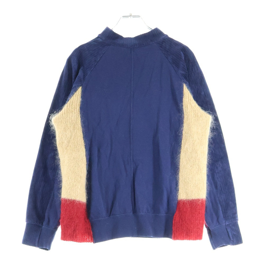 SueUNDERCOVER(スーアンダーカバー) 18AW ローゲージニット切り替え モックネック コーデュロイ トップス セーター レディース ネイビー SUV1801