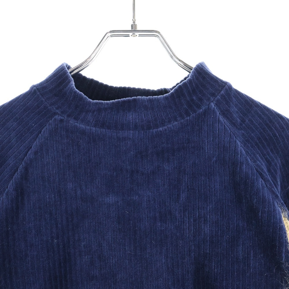 SueUNDERCOVER(スーアンダーカバー) 18AW ローゲージニット切り替え モックネック コーデュロイ トップス セーター レディース ネイビー SUV1801