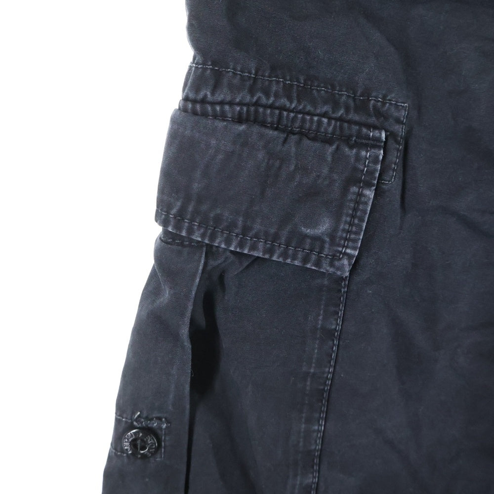 STONE ISLAND(ストーンアイランド) BERMUDA CARGO SHORTS バミューダ マルチポケット ジップアップ カーゴショーツ ハーフパンツ ブラック 6815LS2WA