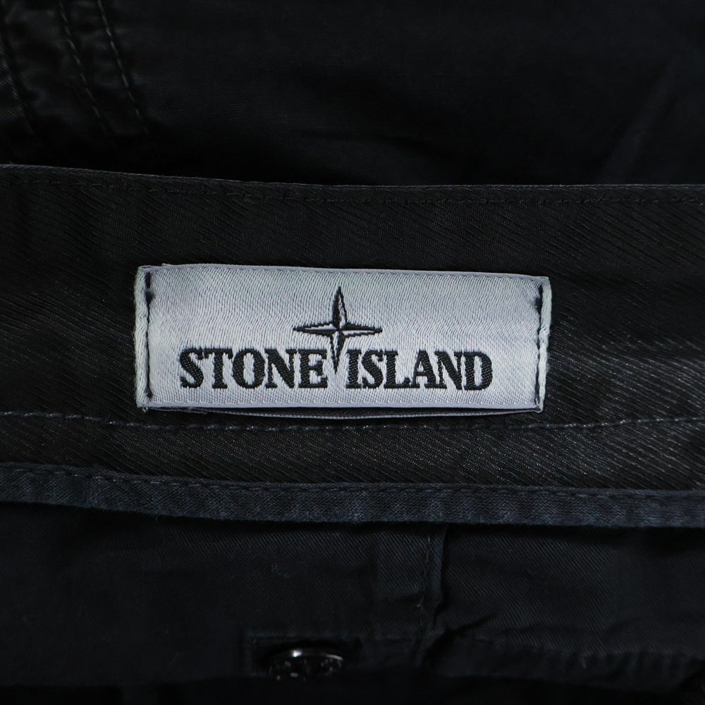 STONE ISLAND(ストーンアイランド) BERMUDA CARGO SHORTS バミューダ マルチポケット ジップアップ カーゴショーツ ハーフパンツ ブラック 6815LS2WA