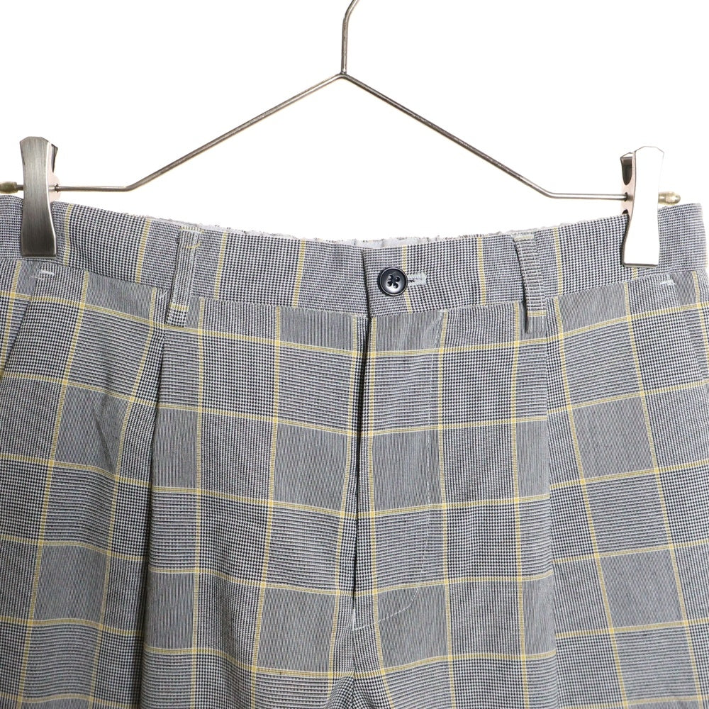 UNITED ARROWS green label relaxing(グリーンレーベル リラクシング) チェック柄 ワンタック スラックスパンツ グレー 3214-199-2558