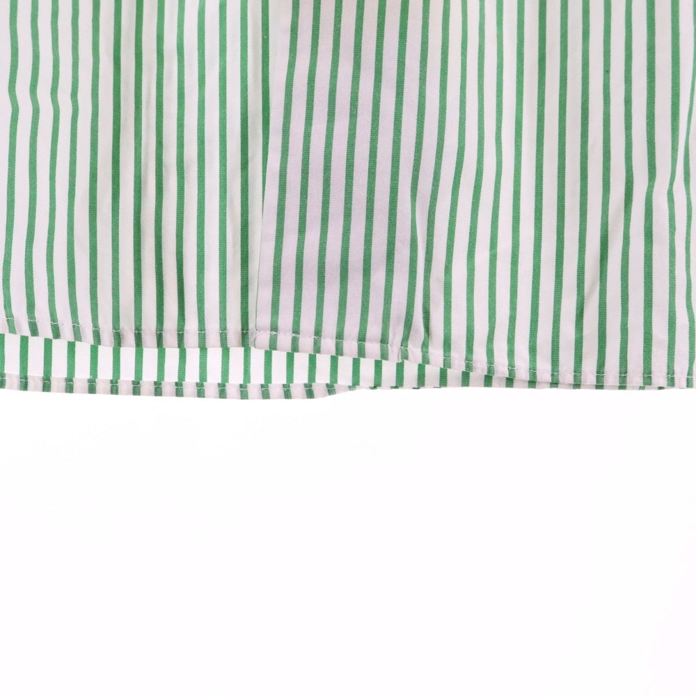 TOMORROWLAND(トゥモローランド) CARIBBEAN COTTON ストライプ柄 コットン ボタンダウン 長袖シャツ ホワイト/グリーン
