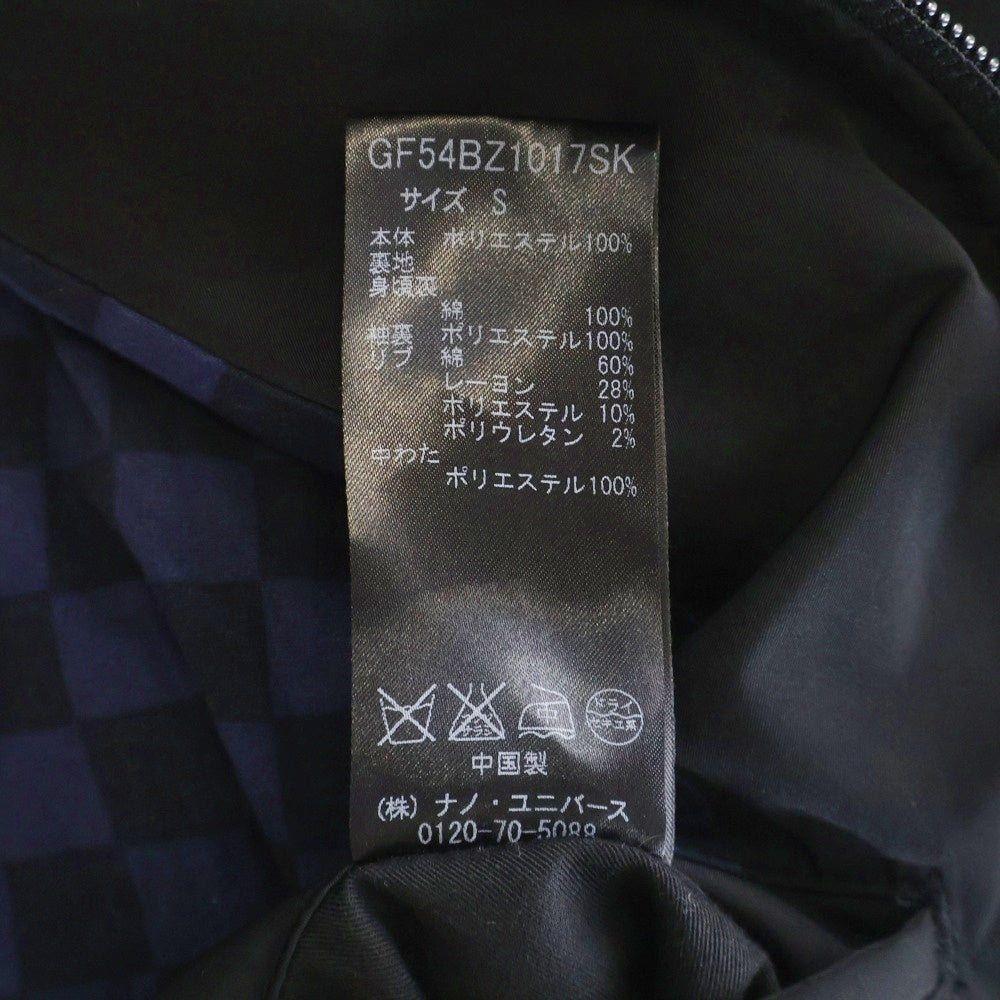 nano universe(ナノユニバース) ポリエステル ジップアップジャケット ブルゾン ブラック GF54BZ1017SK