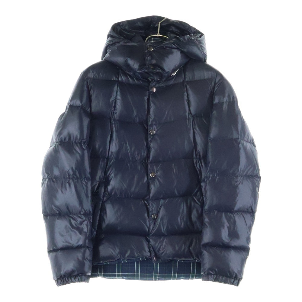 NO BRAND(ノーブランド) SLICK スリック 裏チェック柄 フーデッドダウンジャケット ブラック