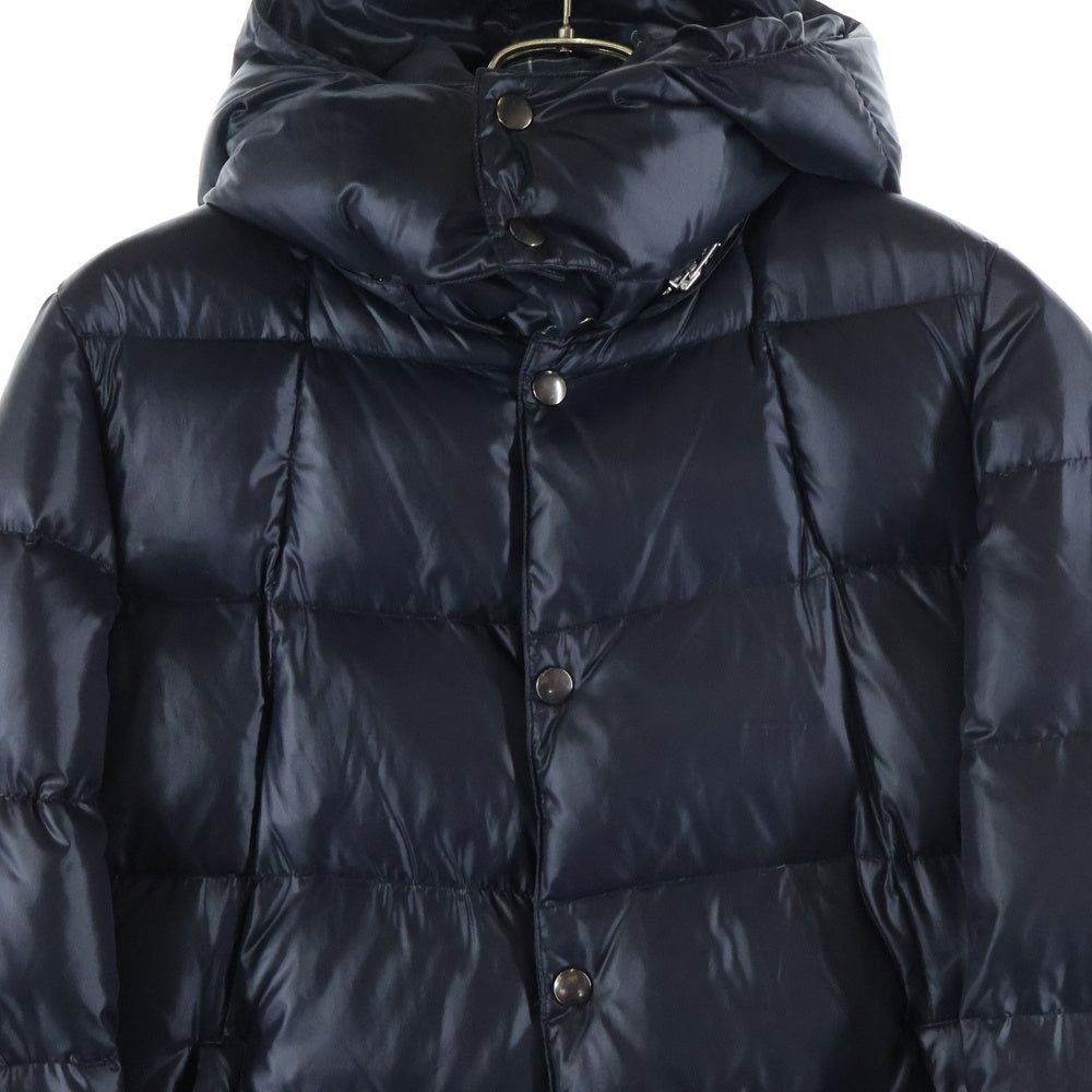 NO BRAND(ノーブランド) SLICK スリック 裏チェック柄 フーデッドダウンジャケット ブラック