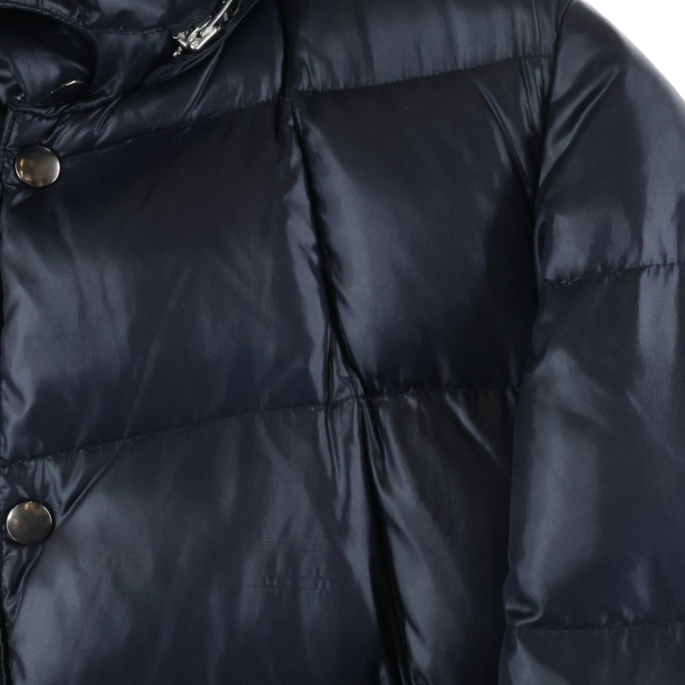 NO BRAND(ノーブランド) SLICK スリック 裏チェック柄 フーデッドダウンジャケット ブラック